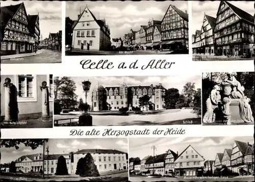 Ak Celle in Niedersachsen, Schloss, Mauernstraße, Schandpfahl, Markt