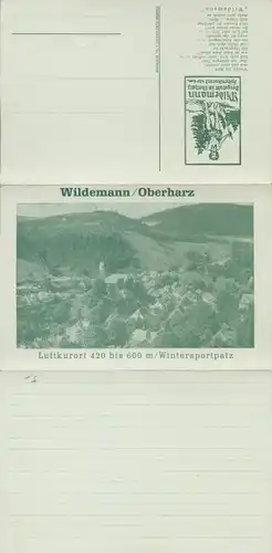 Klapp Ak Wildemann Clausthal Zellerfeld im Oberharz, Ortsansicht, Trinkrunde, Sage vom Wilden Mann