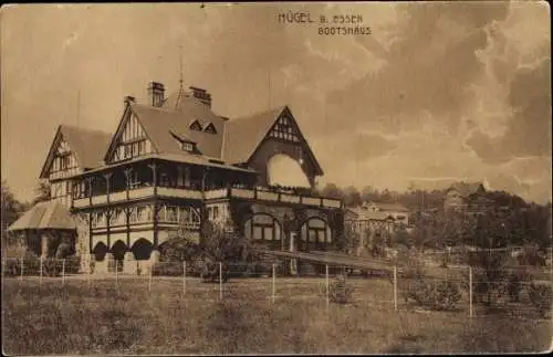 Ak Bredeney Essen im Ruhrgebiet, Villa Hügel, Bootshaus