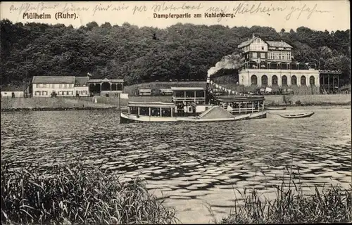 Ak Mülheim an der Ruhr, Dampferpartie am Kahlenberg
