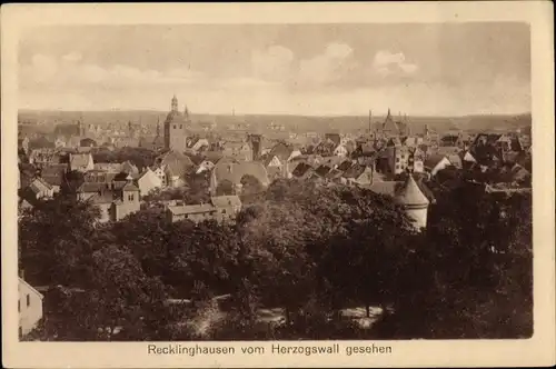 Ak Recklinghausen im Ruhrgebiet, Stadt vom Herzogswall aus gesehen