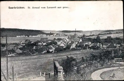 Ak St. Arnual Saarbrücken im Saarland, Totale vom Lazarett