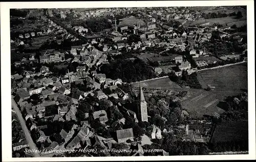 Ak Soltau Lüneburger Heide Niedersachsen, Gesamtansicht, Fliegeraufnahme