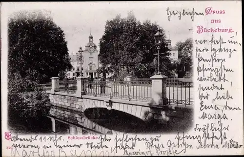 Ak Bückeburg im Kreis Schaumburg, Schlossbrücke