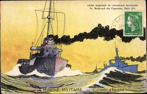 Künstler Ak Haffner, L., Französisches Kriegsschiff, Cuirasses d'Escadre