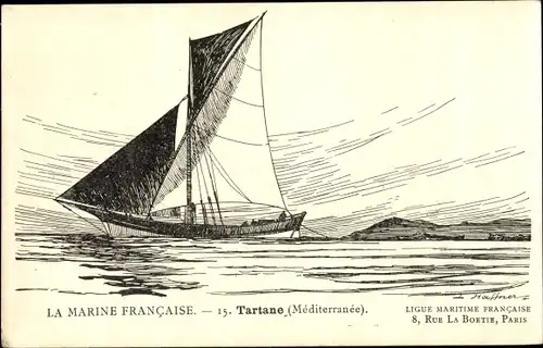 Künstler Ak Haffner, L., Segelschiff, Tartane, La Marine Francaise