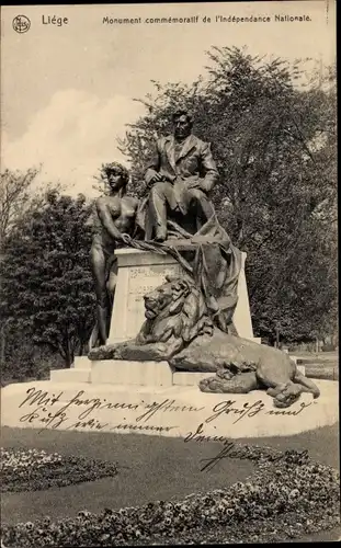 Ak Liège Lüttich Wallonien, Monument commemoratif de l'Independance Nationale