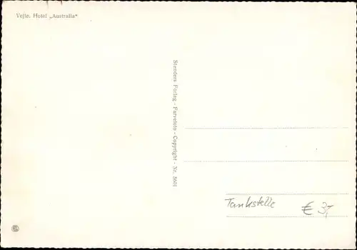 Ak Vejle Jutland Dänemark, Hotel Australia