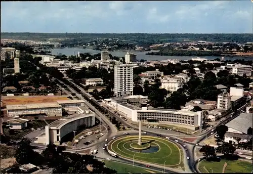 Ak Abidjan Elfenbeinküste, Vue aerienne