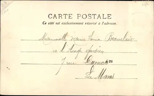 Ak Lecon de Violon, Frau mit Geigenlehrer