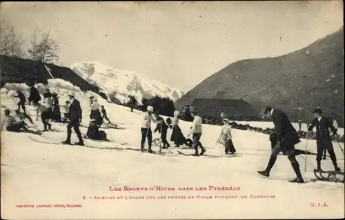 Ak Les Sports d'Hiver dans les Pyrenees, Skikurs et Lugges sur les pentes de neige
