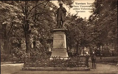 Ak Verviers Wallonien Lüttich, Statue Henry Vieuxtemps