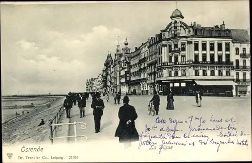 Ak Oostende Ostende Westflandern, Promenade, Passanten