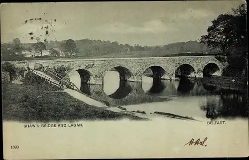 Ak Belfast Nordirland, Shaw's Bridge and Lagan