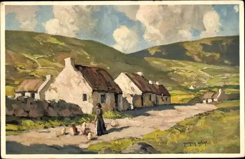 Künstler Ak Irland, Irish Mountain Village