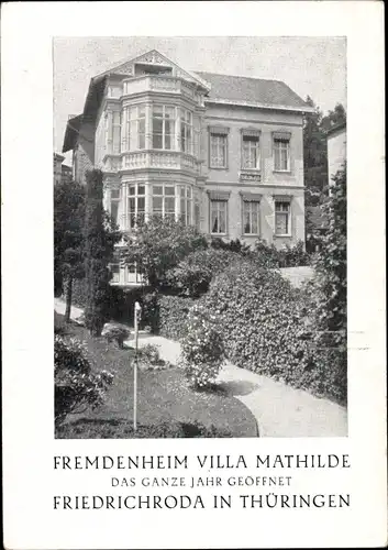 Ak Friedrichroda im Thüringer Wald, Fremdenheim Villa Mathilde