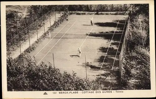 Ak Berck Plage Pas de Calais, Cottage des Dunes, Tennis