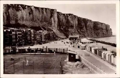 Ak Le Tréport Seine Maritime, La Plage, Les Tennis, La Fregate