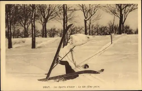 Ak Les Sports d'hiver, Le Ski, Skifahrer