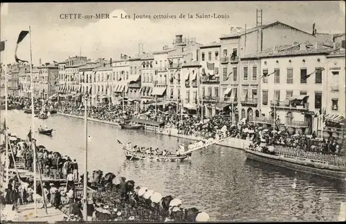 Ak Cette sur Mer Hérault, Les Joutes cettoises de la Saint Louis