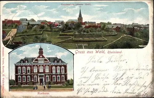 Ak Wald im Rheinland Solingen, Rathaus, Totalansicht