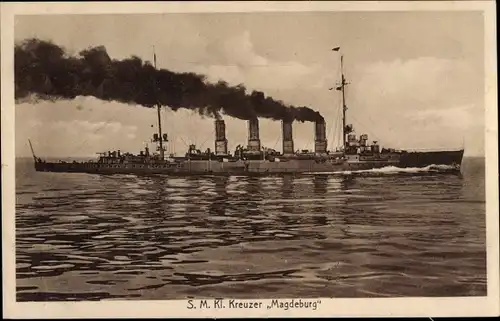 Ak Deutsches Kriegsschiff, SMS Magdeburg, Kleiner Kreuzer, Kaiserliche Marine