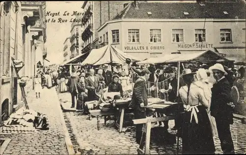 Ak Knokke Heist Heyst Knocke sur Mer Westflandern, Le Marché, Rue Leopold