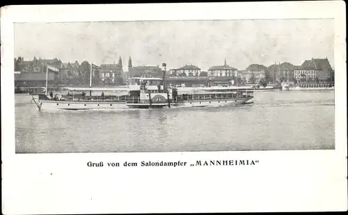 Ak Salondampfer Mannheimia auf dem Rhein