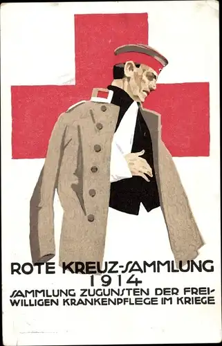 Ganzsachen Ak Rote Kreuz Sammlung 1914, Freiwillige Krankenpflege im Kriege