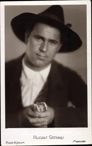 Ak Schauspieler Rudolf Gerlach, Portrait, Autogramm