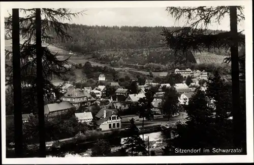 Ak Sitzendorf in Thüringen, Blick auf den Ort im Schwarzatal