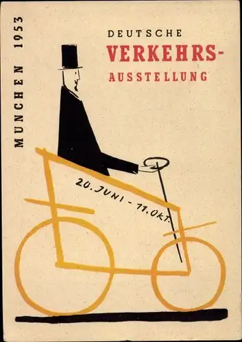 Künstler Ak München Bayern, Deutsche Verkehrsausstellung 1953, Automobil