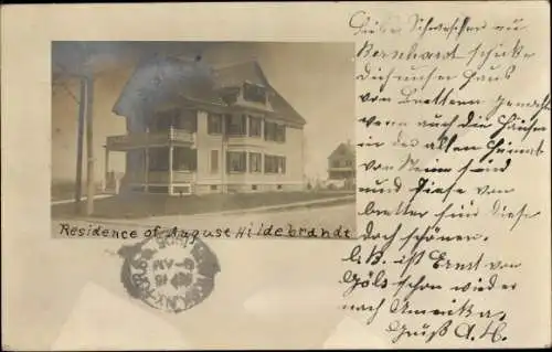 Foto Ak Norwood Massachusetts USA, Residence of August Hildebrandt