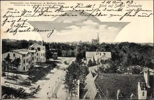 Ak Ostseebad Zinnowitz auf Usedom, Blick auf den Ort