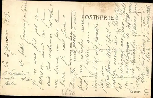 Ak Saarlouis im Saarland, Höhere Töchterschule mit Kriegerdenkmal