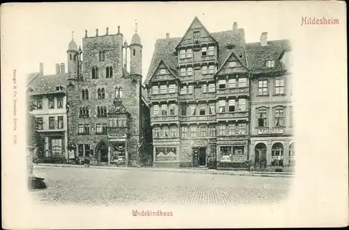 Ak Hildesheim, Spinne, Blick auf das Wedekindhaus