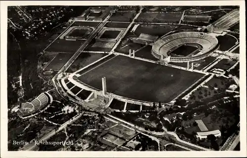 Ak Berlin Charlottenburg Westend, Reichssportfeld, Fliegeraufnahme
