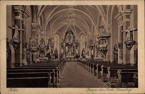 Ak Fulda in Osthessen, Inneres der Kirche Frauenberg