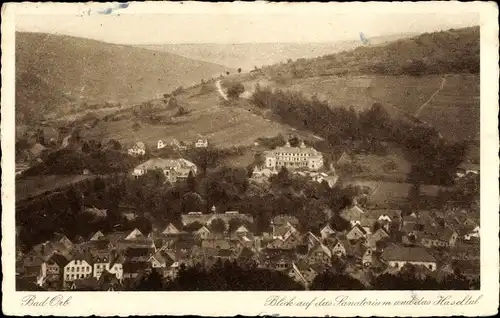 Ak Bad Orb in Hessen, Blick auf das Sanatorium und das Haseltal