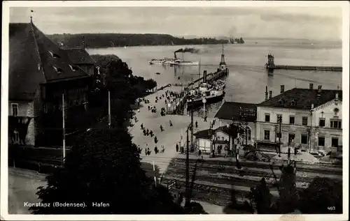 Ak Konstanz am Bodensee, Hafen, Dampfer