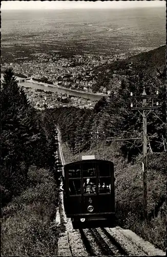 Ak Heidelberg am Neckar, Königstuhl, Bergbahn