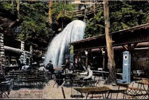 Ak Rathen in sächs. Schweiz, Gasthaus am Amselfall