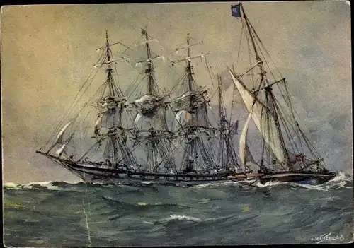 Künstler Ak Sebille, Voilier du XIXe siecle, Segelschiff