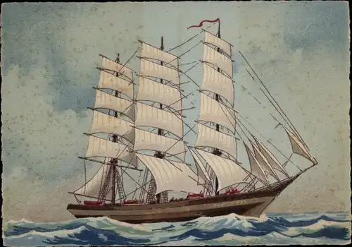Ak Segelschiff auf dem Meer