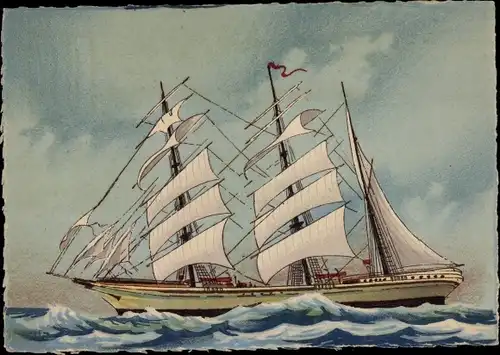 Ak Segelschiff auf dem Meer