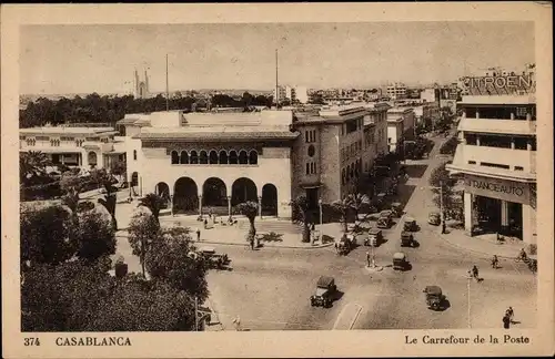 Ak Casablanca Marokko, Le Carrefour de la Poste