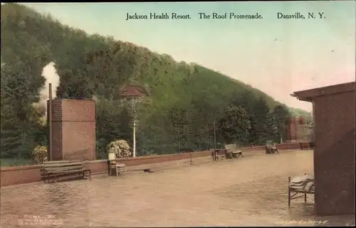 Ak Dansville New York USA, Jackson Health Resort, The Roof Promenade