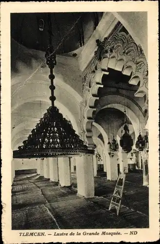 Ak Tlemcen Algerien, Kronleuchter in der großen Moschee