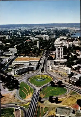 Ak Abidjan Elfenbeinküste, Vue aerienne sur le quartier du Plateau