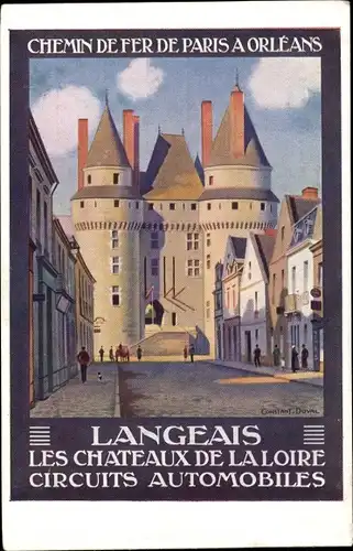 Künstler Ak Duval, C., Langeais Indre et Loire, Chemin de Fer de Paris a Orleans, Le Chateau